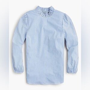J.Crew Long-sleeve ruffleneck top - stripe